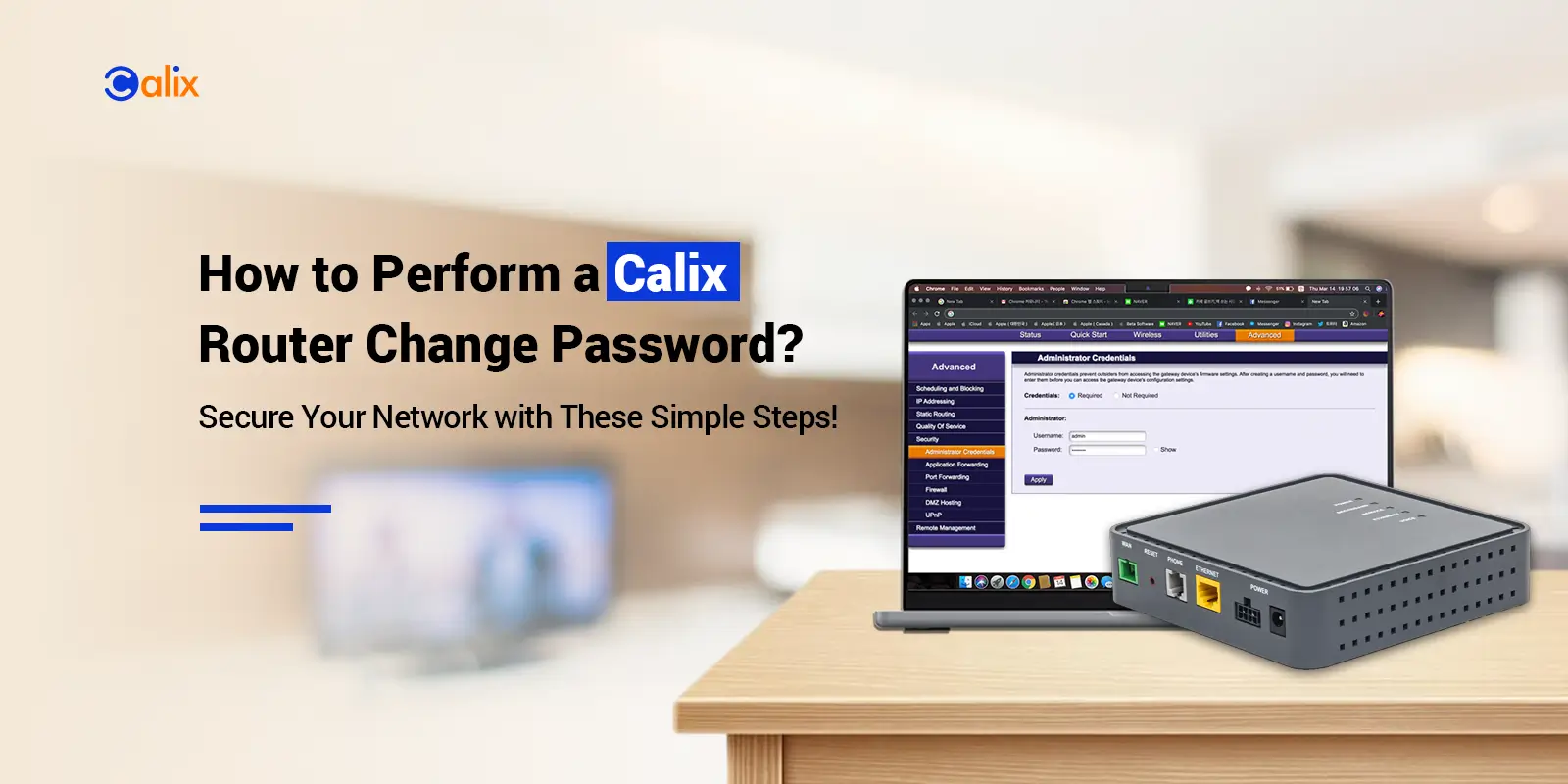 Calix Router Change Password